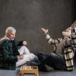 elderly men playing chess