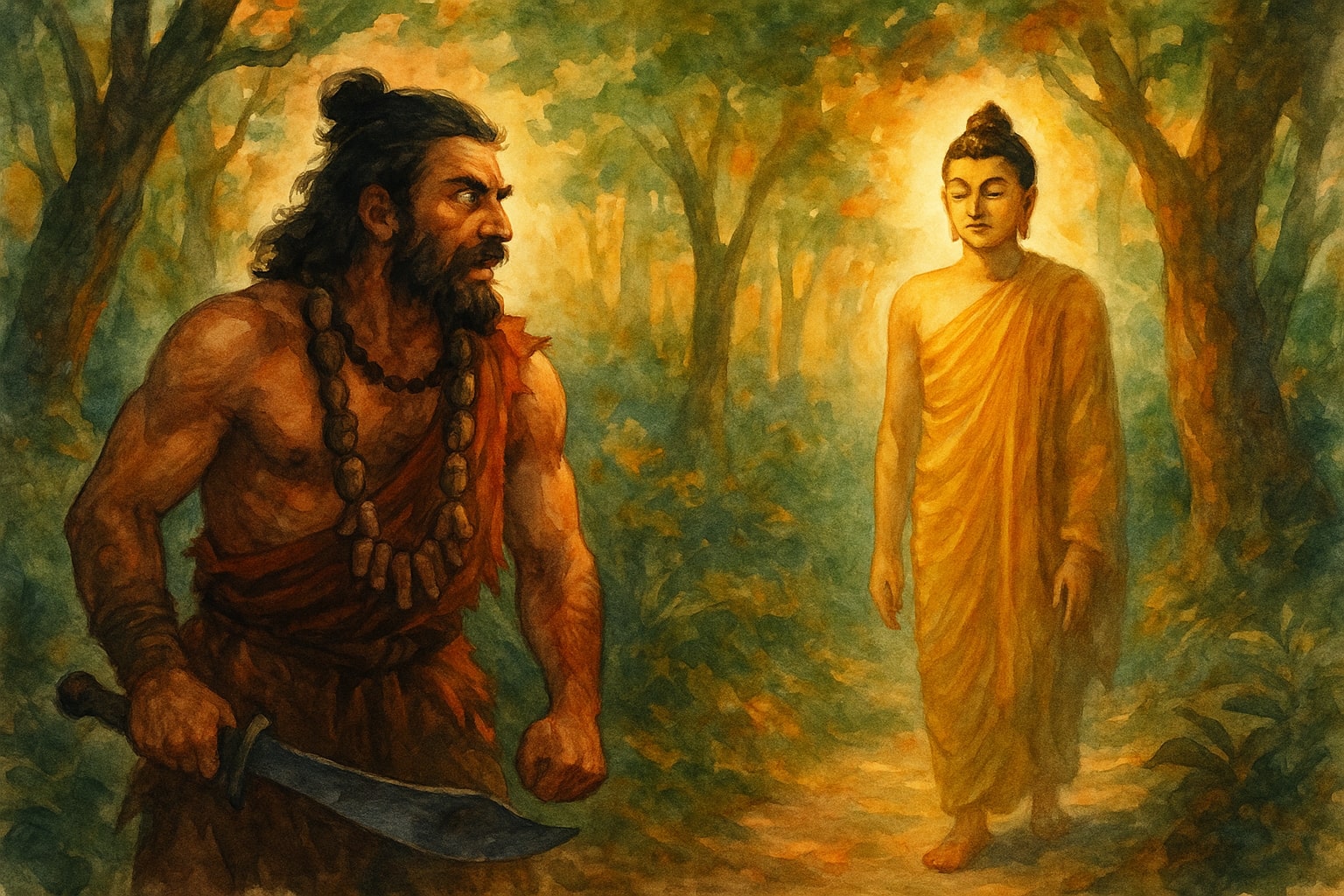 You are currently viewing Angulimal & Buddha Story – हिंसा से करुणा की ओर