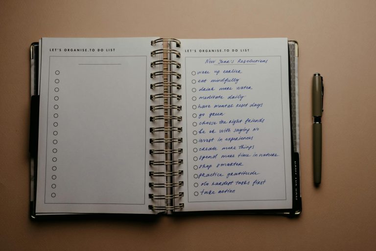 white notebook on the table